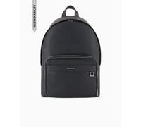 Armani Exchange Men's New York, Sustainable, Logo Plate, Double Zip Backpack, One Size