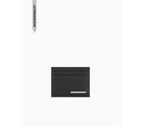 Armani Exchange Men's New York, Sustainable, Silver Logo Plate Credit Card Holder, Navy Salute