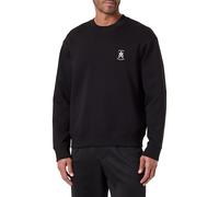 Armani Exchange Men's One Block Up, Colour Contrast Embroidered Logo, Sweatshirt, Black, S