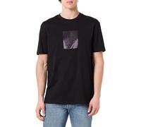 Armani Exchange Men's One Block Up, Rubbered and Satin Logo T-Shirt, Black, M