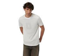 Armani Exchange Men's One Block Up, Rubbered and Satin Logo T-Shirt, White, L