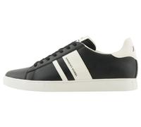 Armani Exchange Men's Paris Double Line Sneaker, Black Off White, 9 UK
