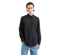 Armani Exchange Men's Regular Fit Long Sleeve Jacquard Cotton All Over Logo Button Down Shirt