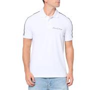 Armani Exchange Men's Regular Fit Stretch Cotton Signature Logo Polo Shirt, White, L