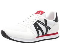 Armani Exchange Men's Rio Side Logo Sneaker, Op White Black 01, 8 UK