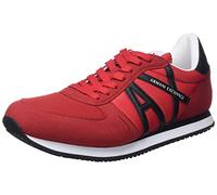 Armani Exchange Men's Rio Side Logo Sneaker, Red+Black, 9 UK