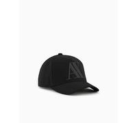 Armani Exchange Men's Rubber Logo Ax Cap Baseball, Black (Nero-Black 00020), One (Size: TU)