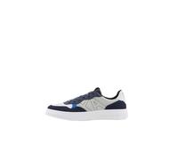 Armani Exchange Men's Seattle, Suede Details, Embroidered Logo Sneaker, Grey Navy, 9.5 UK