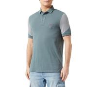 Armani Exchange Men's Short Sleeve Colo Block 91 Branded Polo Shirt, Balsam Green, XXL