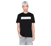 Armani Exchange Men's Short Sleeve Contrast Logo T-Shirt Black L, Black, L