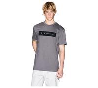 Armani Exchange Men's Short Sleeve Contrast Logo T-Shirt Grey XL, Dark Gull Gray, XL