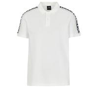 Armani Exchange Men's Short Sleeve Jacquard Logo Polo Shirt, Off White, S