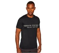 Armani Exchange Men's Short Sleeve Milan New York Logo Crew Neck T-Shirt, Navy, XXL