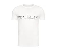 Armani Exchange Men's Short Sleeve Milan New York Logo Crew Neck T-Shirt, White/Opulent Garden, L