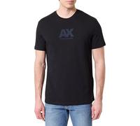 Armani Exchange Men's Short Sleeve Printed Logo Round Collar T-Shirt, Black, S