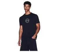Armani Exchange Men's Short Sleeve Round Collar Circle Logo T-Shirt Blue L, deep Navy, L