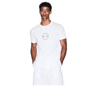 Armani Exchange Men's Circle Logo Tee T-Shirt, Off White, M