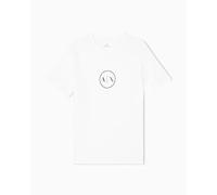 Armani Exchange Men's Short Sleeve Round Collar Circle Logo T-Shirt Off White XS, Off White, XS