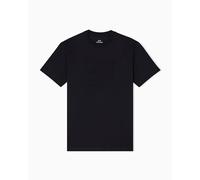 Armani Exchange Men's Short Sleeve Tone on Tone Logo Round Collar T-Shirt Black M, Black, M