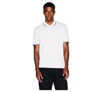 Armani Exchange Men's Short-Sleeved Side Logo Three-Button Collar Polo Shirt, Wind Chime, M