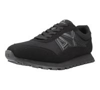Armani Exchange Men's Side Geometric Logo Motifs Trainers, Black + Black, 41.5 EU, Black, 9 UK
