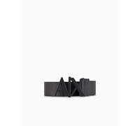 Armani Exchange Men's Skinny Leather Logo Belt, Black (Black/Monmist - Black/Monmist 61120) ,38