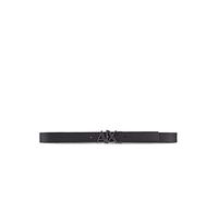 Armani Exchange Men's Skinny Leather Logo Belt, Black (Black/Phantom - Black/Phantom 43120) ,40