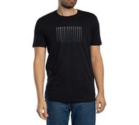 Armani Exchange Men's Plain 3D Printed Front Logo T-Shirt, Blue, M