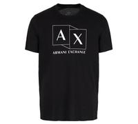 Armani Exchange Men's Slim Fit Mercerized Cotton Jersey Ax Box Logo Tee T-Shirt, Black, M