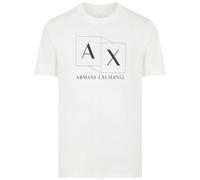 Armani Exchange Men's Slim Fit Mercerized Cotton Jersey Ax Box Logo Tee T-Shirt, Off White, XL