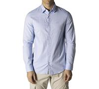 Armani Exchange Men's Slim fit Oxford Shirt with Button Placket, Light Blue Oxford/7b, XXL