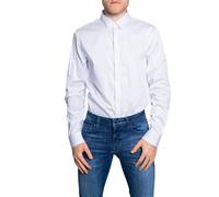 Men's Armani Exchange Poplin Long Sleeve Shirt White - Size: 40/Regular