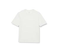 Armani Exchange Men's Small Embroidered Stacked Ax Logo Oversized Fit Tee T-Shirt, Off White, S