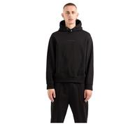Armani Exchange Men's Small Front and Back Cotton French Terry Hooded Sweatshirt, Black, S