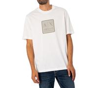 Armani Exchange for man. 6DZTHBZJ9JZ1116 Regular fit cotton T-shirt with white ASV logo maxi patch (XL), Casual, Short sleeve