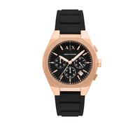 Armani Exchange Men's Sync Chronograph Black Silicone Watch