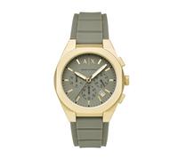 Armani Exchange Men's Sync Green Dial Chronograph Green Silicone Strap Watch