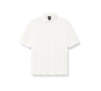 Armani Exchange Men's The Grid, Sustainable, All Over Tonal Logo Polo Shirt, Off White, XS