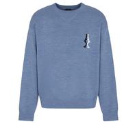 Armani Exchange Men's The Grid, Sustainable, Jacquard Logo Pullover Sweater, Flint Stone, XS