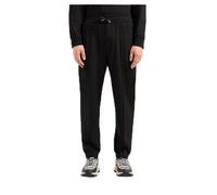Armani Exchange Men's The Grid, Sustainable, Printed Logo Lettering Sweatpants, Black, XS