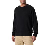 Armani Exchange Men's The Grid, Sustainable, Ribs and Reverse Jersey Stitch Pullover Sweater, Black, M