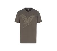 Armani Exchange for man. 6DZTADZJ9TZ1897 Regular fit T-shirt with eagle embroidery in green ASV knitted jersey (XS), Casual, Cotton, Short s