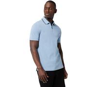Armani Exchange Men's Urban Short Sleeve Zip Closure Collar Polo Shirt, Faded Denim, M