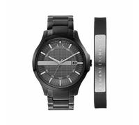 Armani Exchange Watch For Men, Quartz Three hand date Movement and 46mm Case Size with Stainless steel strap, Graphite set