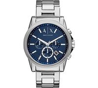 Armani Exchange Outerbanks Men's Quartz Watch with Blue Dial and Silver Stainless Steel Bracelet AX2509