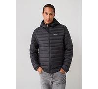 Armani Exchange Men's Essential, Long Sleeve Padded Side Lettering Logo Jacket, Black/White, XXL