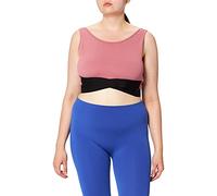 Armani Exchange Scoop neck cropped and fitted sleeveless top, bottom with crossed elastic band. Sweatshirt, Rose, XS