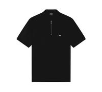 ARMANI EXCHANGE Slim Fit Stretch Technical Black Zip Polo Shirt