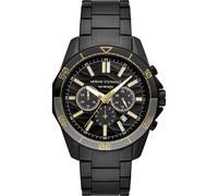 A|X Armani Exchange Dive-Inspired Sports Watch for Men with Stainless Steel or Silicone Band, Black/Gold Accents, Modern