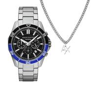 Armani Exchange Stainless Steel Watch & Silver Bracelet Set